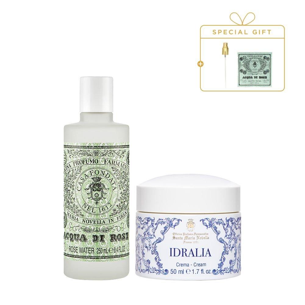 Santa Maria Novella Rose Water + Hydralia Cream (+Rose Water Spray + Rose Water 10ml)