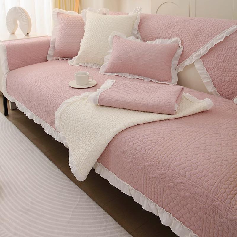 

Маленькая свежая хлопковая подушка для дивана, универсальная для всех сезонов, простая и современная нескользящая подушка для сиденья, чехол для кожаного дивана, тканевое полотенце 45 * 45cm pillow cover