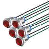KILIGEN 5pcs 10mm 3V-8VDC LED Waterproof Indicator Light Pilot Light Signal Indicator(Red)
