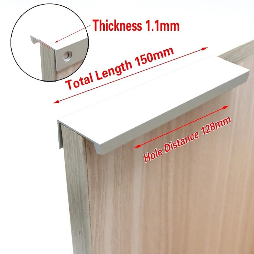 1 Pièce Poignées Longues Durables Avec Vis 16mm Blanc Noir Or Poignées d'Armoire Alliage d'Aluminium Boutons de Tiroir Bricolage Maison