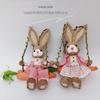 Handmade Straw Woven Rabbit Ornament - Cute Mori Style for Christmas & Easter