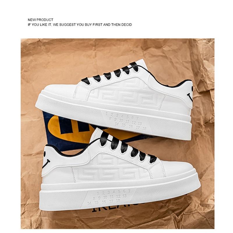 Herren Sportliche Schuhe mit dicker Sohle Schnürung Niedriger Schnitt Lässige Board Schuhe