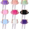 Girls Tutu Mesh Dance Skirt Elastic Waistband Solid Color Four Layer Design Ballet Practice Performance Skirt