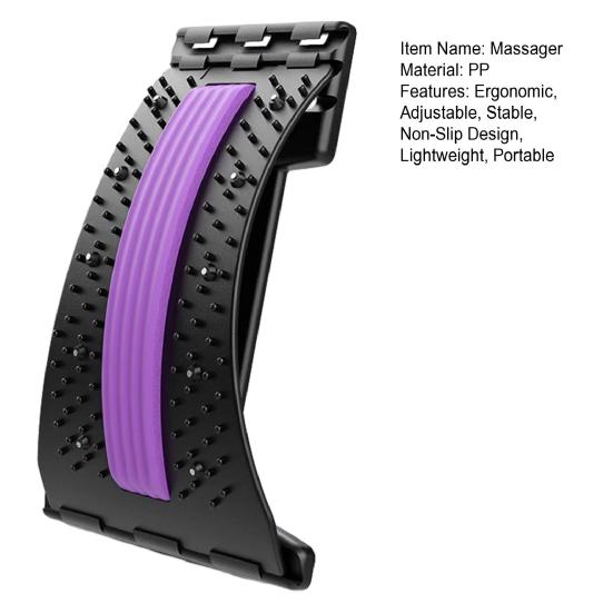 Yousheng Lumbar Stretcher Back Stretcher, Adjustable Lower Back Pain Relief Massager with Magnetic Therapy & Massage Points, Ergonomic 26 Curve Spine