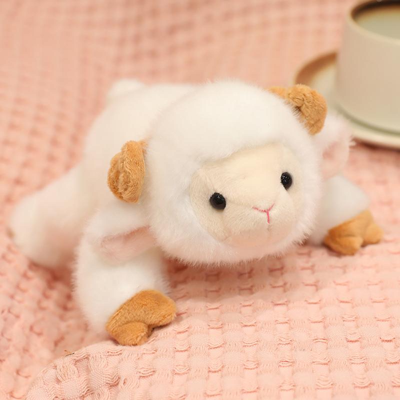 20Cm Kawaii Small Animals Cartoon Plush Toy Lying Monkey Red Panda Bear Sloth Capybara Doll Hand Size Plushie Appeasing Gift