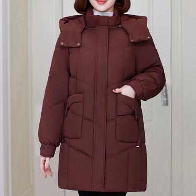 Woman Long Coat Winter Outerwears Plus Size Elegant Lady Jacket Hooded Casual Loose Thick Warm Parkas