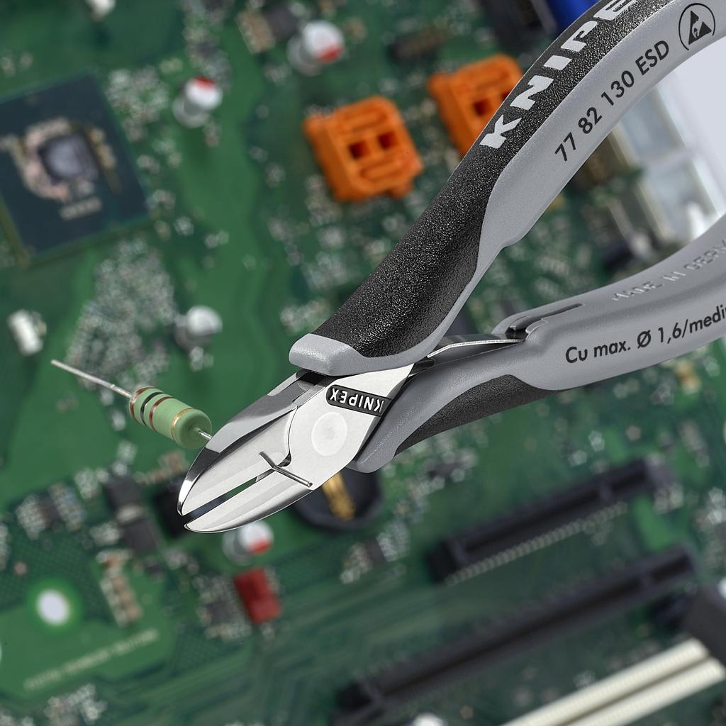 Knipex Precision 7782130ESD Nippers, Anti-Static, 130mm,