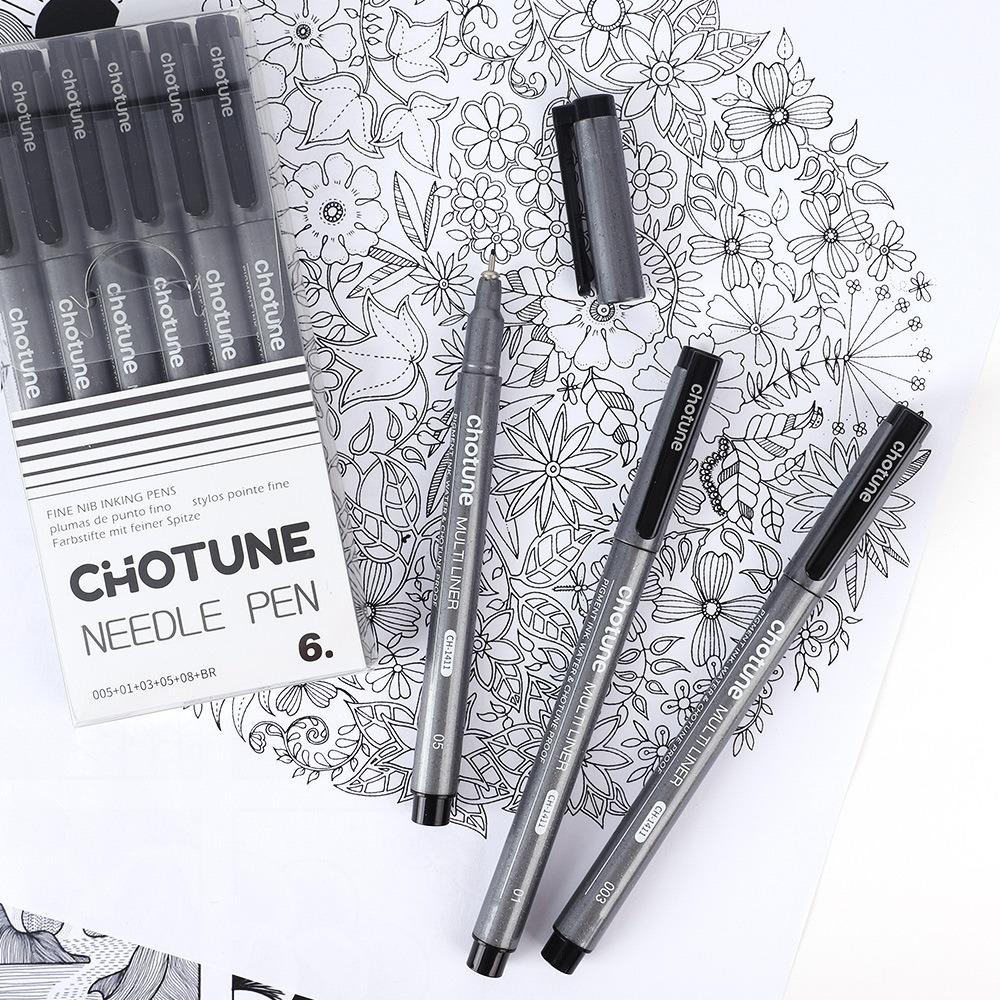 Xiaomi 6/14 Tip Micron Fine Pen set Waterproof Smooth Black Ink Fineliner Drawing Pens Art Sketch Marker Liner Rotulador Tekenen Manga