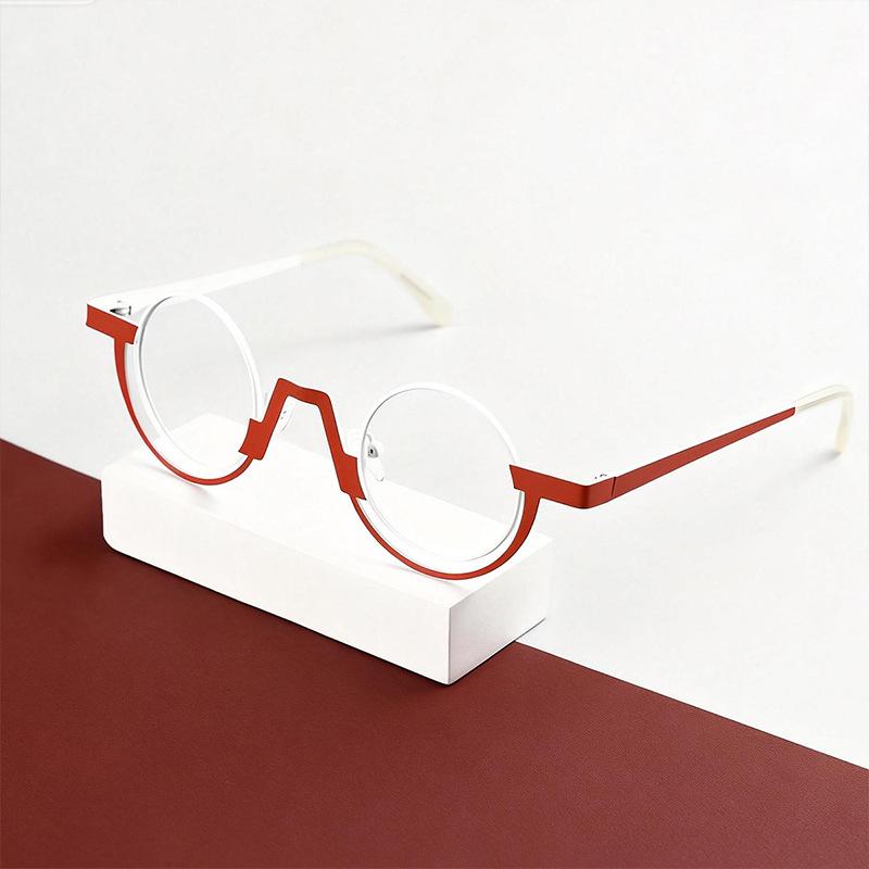 

Новая Мода Металлическая Оправа для Очков Ретро Круглая Мужская Люксовый Бренд Поддельные Очки Высококачественная Цветная Винтажная Женская Оправа для Очков красный