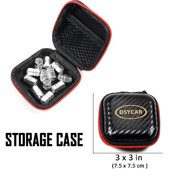 Dsycar 12 Pack Chrome American Flag Valve Stem Cap Aluminum Hexagon Design, with Rubber Ring, Universal fits Cars, Trucks, Motorcycles, Bicycles