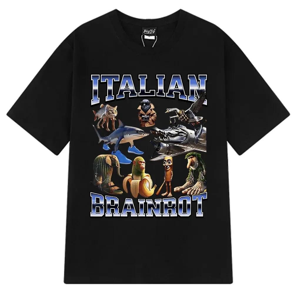 Italiensk Hjärnröta Tralalero Tralala Tung Tung Tung Sahur Bombardiro Krokodil Rolig Meme T-shirt Dam Mode T-shirts
