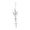 Sweet Cute Bow Keychain Beaded Phone Lanyard Strap Charms Cross-Pendant Phone Chain Anti-Lost For Women Girls Gift