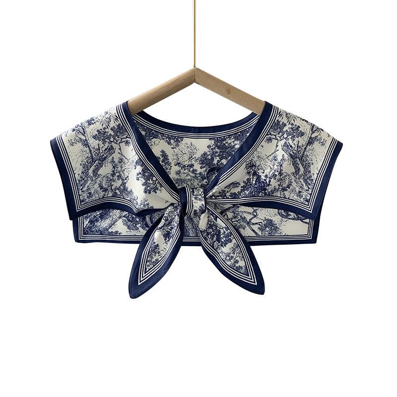 Shawl Summer Exterior Decoration Women'S Silk Scarf Spring And Autumn Thin Fashion Fake Collar Shirt Versatile Sunscreen Shawl