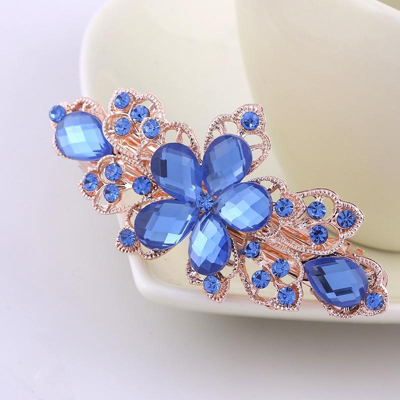 

Заколка для волос в виде цветка, бабочки и листа с драгоценными камнями, блестящая металлическая заколка с кристаллами и жемчугом, заколка-кнопка, заколка для волос в виде пучка, аксессуары для волос в виде конского хвоста #8