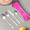 4Portable Cutlery Set of Knife  Fork and Spoon 410Stainless Steel Is Sturdy and Durable The Vintage Print Design Features Unique