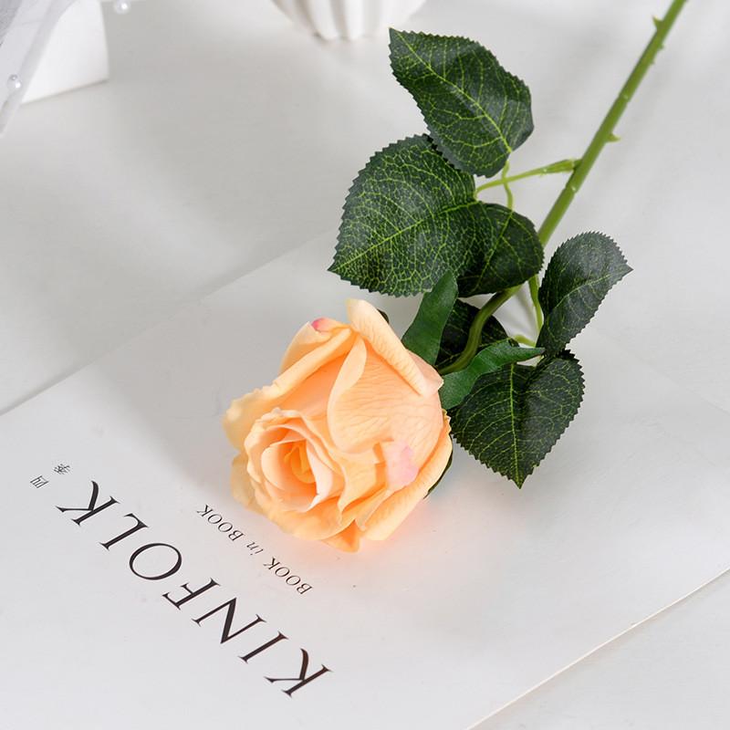 Rose Single Fake Bud Artificial Flower Home Wedding Decoration Prop Photo