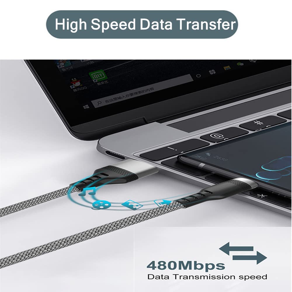 Long USB C Cable [2-Pack, 10ft] 3A Fast Charging, USB A To Type C Charger Cord Nylon Braided Compatible with Samsung Galaxy S20 S10 S9 S8 Plus S10E,