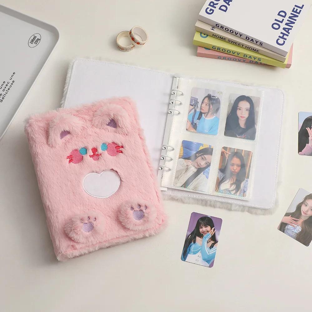 Cartoon A7 Photo Card Holder Album Girl Small Card Binder Plush Puppy Storage Booklet Student Cards Booklet