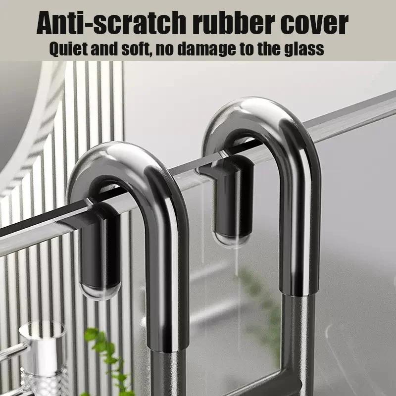 12*5*1.2cm Double S-shaped Hook 304 Stainless Steel Storage Hanger For Glass Door Type Shower Hook Kitchen/Bathroom Towel Rack