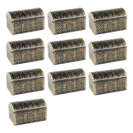 

10 шт. Мини Пиратский Сундук с Сокровищами Винтажный Реалистичный Миниатюрный Сундучок для Драгоценностей Игрушка Модель Тематическая Вечеринка Украшение Детский Подарок 10 pcs