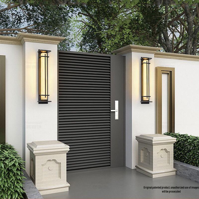 Nufeng Modern Outdoor Wall Light with Faux Marble Shade