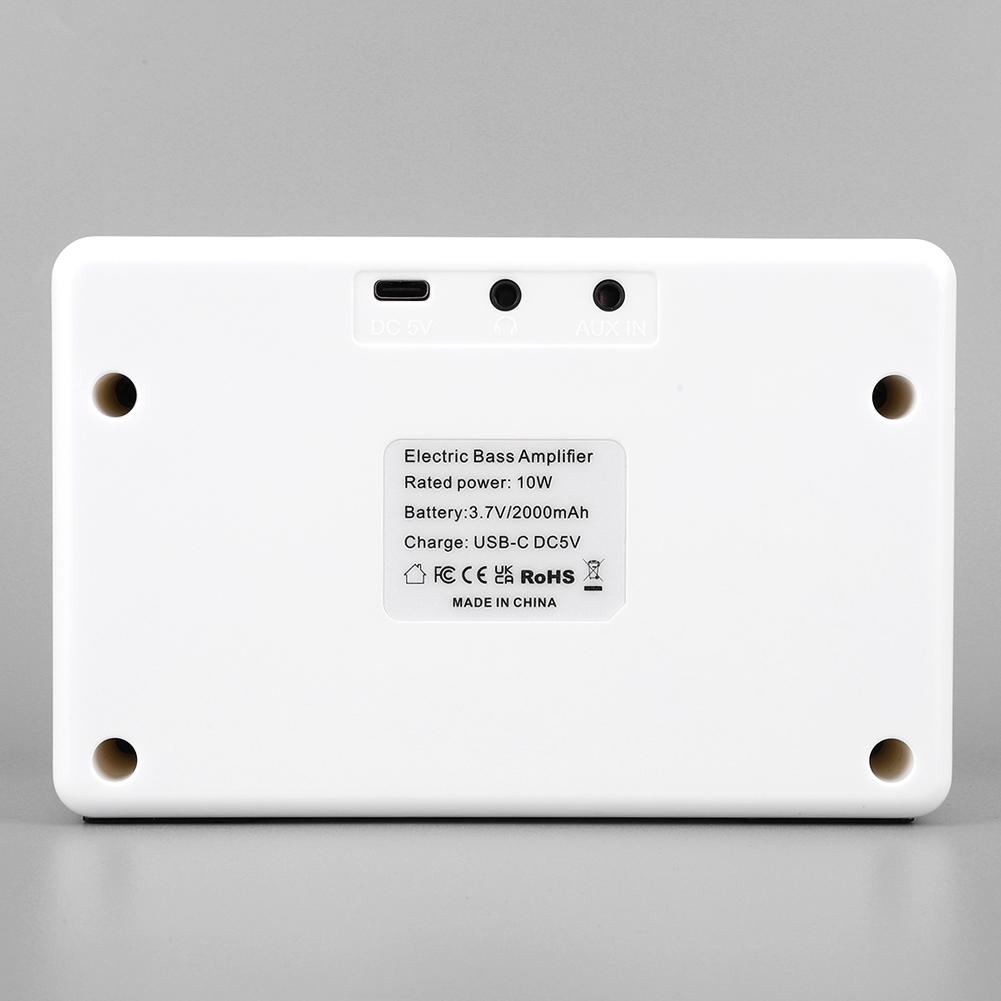 Electric Bass Amplifier 10W 6.35mm Portable Electric Bass Audio Amplifier Rechargeable AMP Speaker for Electric Bass Guitar