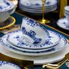 Jingdezhen Blue & White Porcelain Dinnerware Set