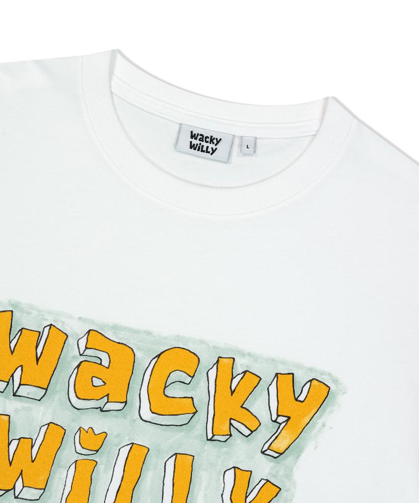 WACKY WILLY Lettering Short Sleeve T-Shirt White
