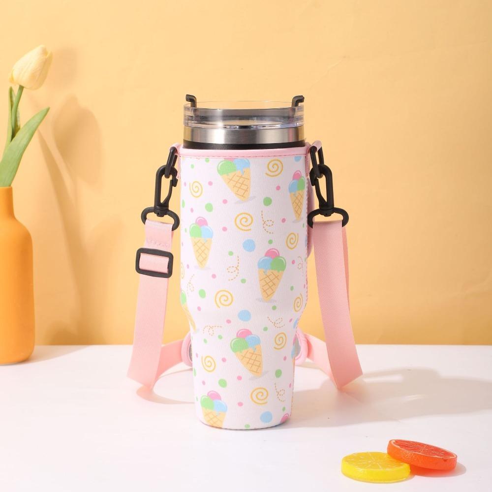 

Міцний чохол для пляшки з водою Регульований плечовий ремінь Сумка для зберігання чашки для для чашки з ручкою 40 унцій 10