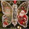 Acrylic Christmas Hanging Ornaments Printed Santa Snowman Reindeer Pendants for Tree Decoration