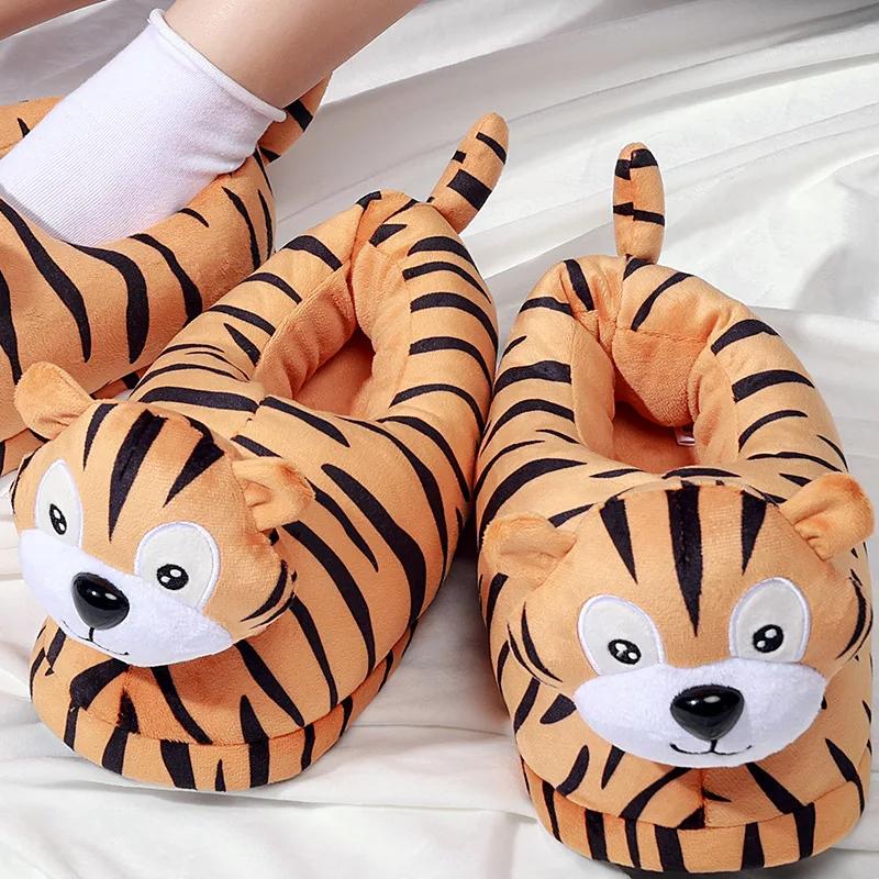 Fashion 2025Cute Animal Slipper for Women Girls Kawaii Fluffy Winter Warm Slippers Woman Cartoon Milk Cow House Slippers Funny Shoes