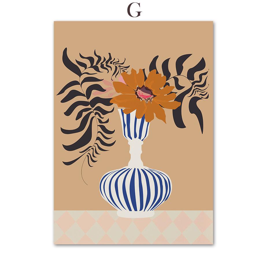 

Винтажный цветочный рынок, абстрактная линия, кривая, настенная живопись на холсте, плакаты на скандинавскую тему и принты, настенные панно для декора гостиной A4 21X30cm No Framed