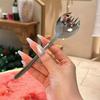 Stainless Steel Watermelon Spoon Fork Combination Tool Durable Fruit Scoop with Fork Edge for Easy Serving and Eating Kitchen Utensil