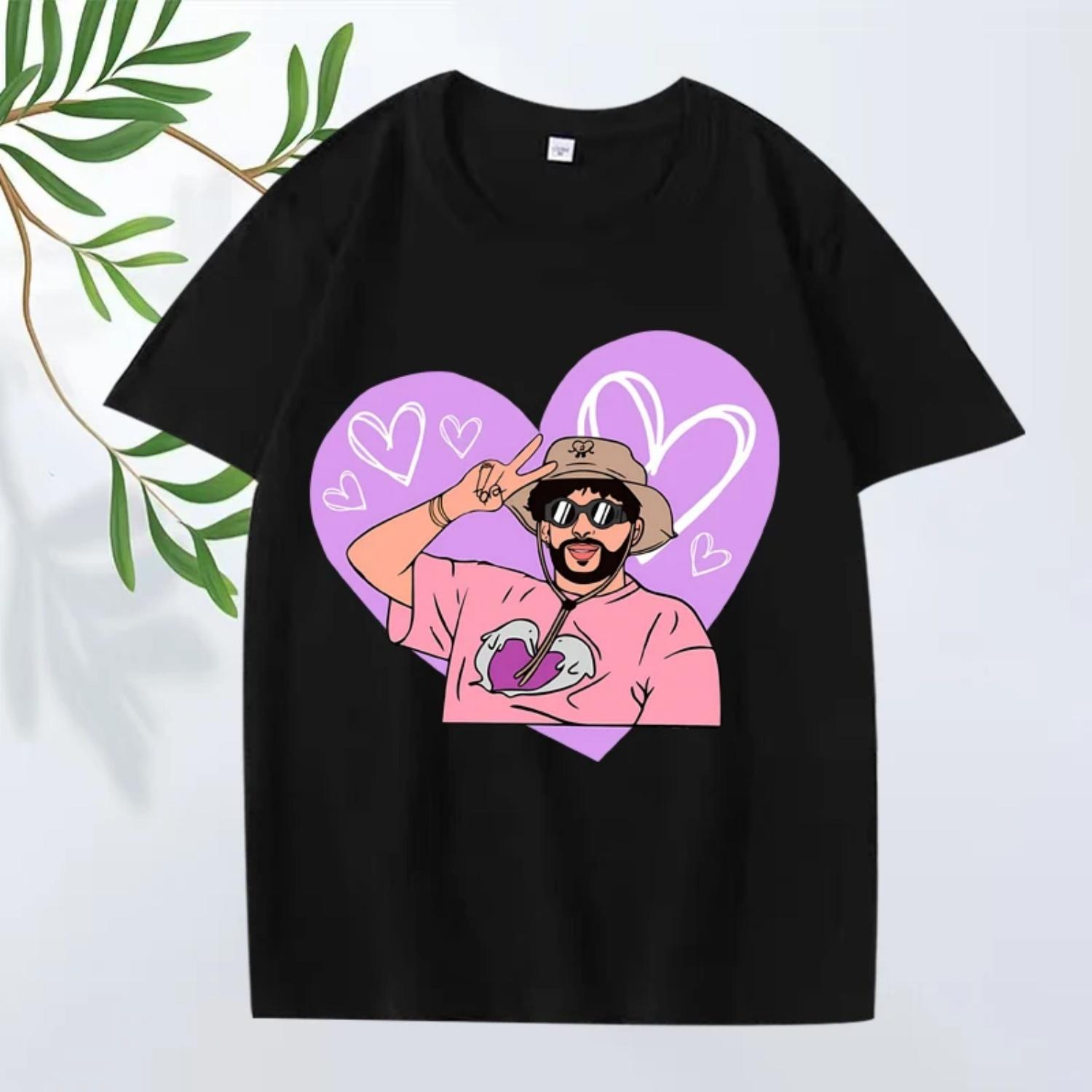 

Bad Bunny love T Shirt 2025 new men women Oversized 100% Cotton streetwear fashion short sleeve Summer print graphics Unisex tee XXXXXL різнокольоровий