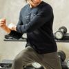 Anta Comprehensive Training Series Letter Round Neck Pullover Long Sleeve T-Shirt Men Tops Basic-Black 152217406-2