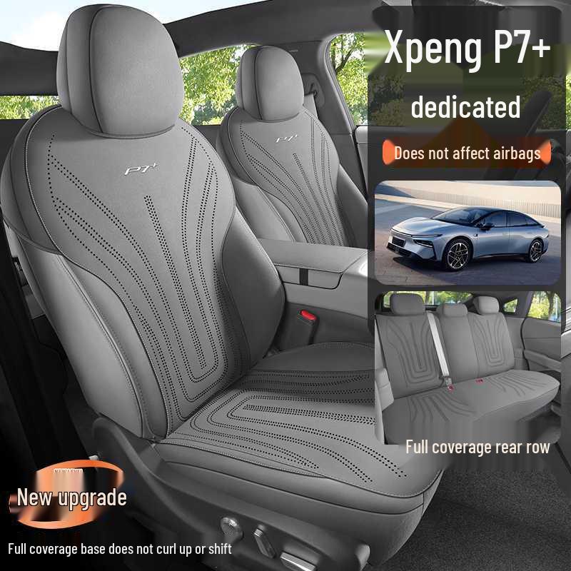 XPeng P7+ Breathable Suede Car Seat Cushions, Semi-Enclosed, All-Season