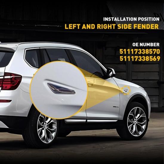 Pair For BMW X3 X4 F25 F26 Chrome Front Side Fender Finisher Trim Right & Left