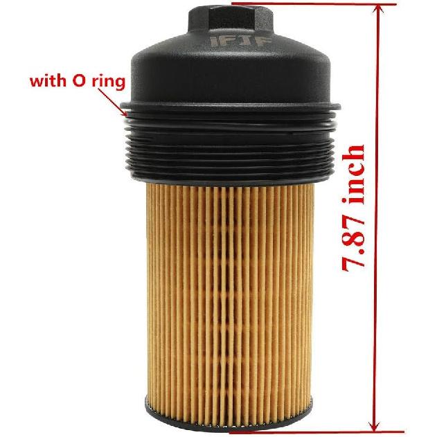 IFJF EC781 Oil Filter Cap And FL2016 Oil Filter Replacement For 2003-2007 6.0L 2008-2010 6.4L Powerstroke F250 F350 F450 F550 Super Duty 2003-2005