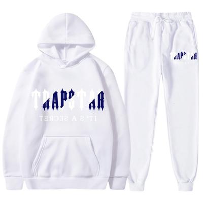 Herren Trainingsanzug mit Fleece-Futter und Kapuze mit Gothic-Schriftzug-Print