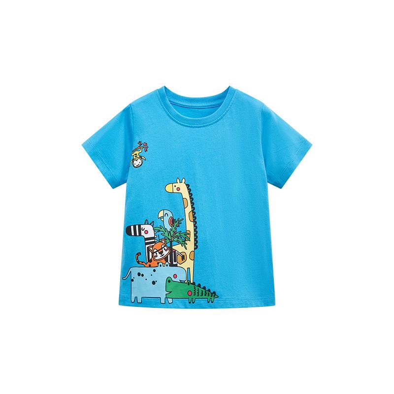 Summer New Children's T-shirt Cotton Boys Short-sleeved Tops Cartoon Cotton T-shirt Children's Clothing