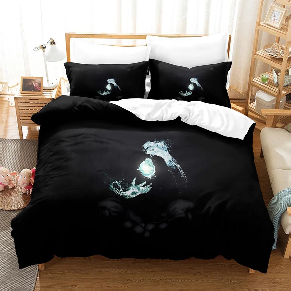 Eller Yorgan Kılıfı Seti 3D Baskı Siyah Beyaz Yağmur Parmak Polyester Yorgan Kılıfı King Queen Boyut Erkek Kız Genç Yatak Takımı için