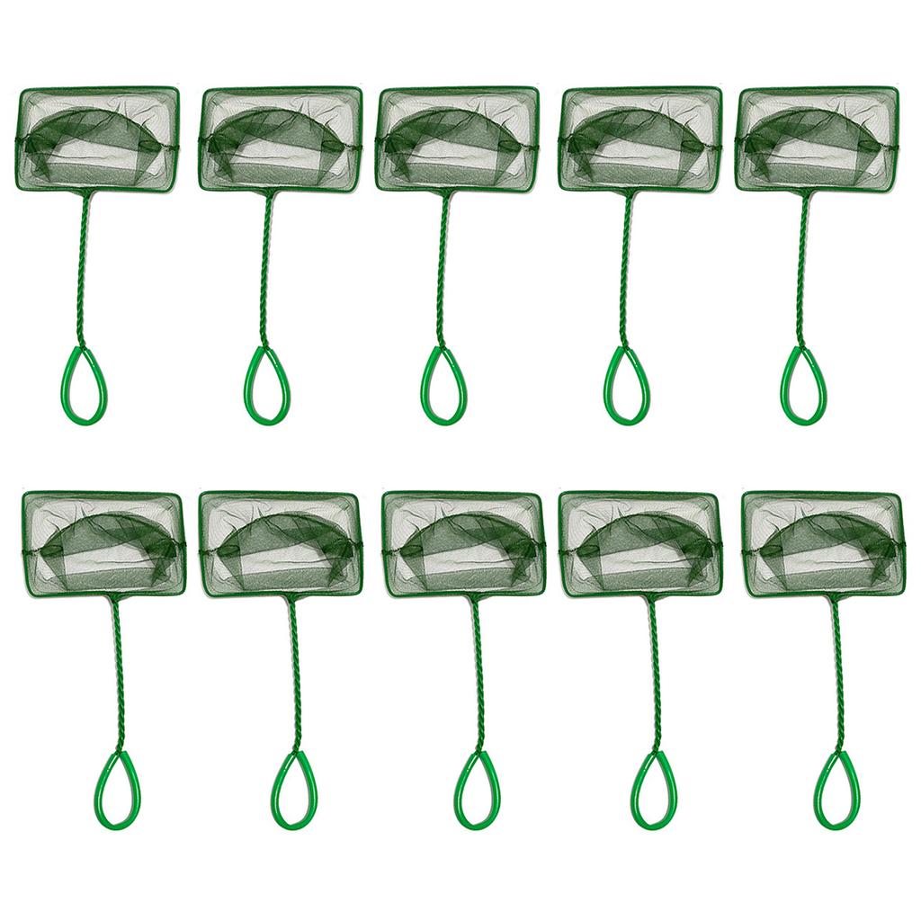 10pcs Aquarium Fish Net Scoop Tool for Safe Catching and Fishtank Cleaning with Ergonomic Handle for Office Home Use