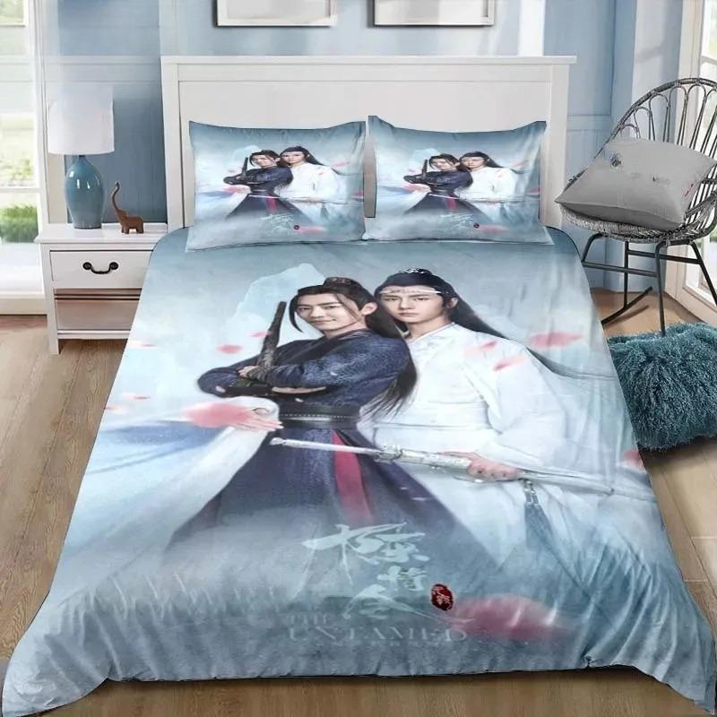 

Драма Неукротимый Сяо Чжань Ван И Бо Постельное белье Односпальная кровать Твин Полный комплект постельного белья Queen King Size Постельное белье для взрослых и детей Подарочный подарок 140X200cm-2pcs