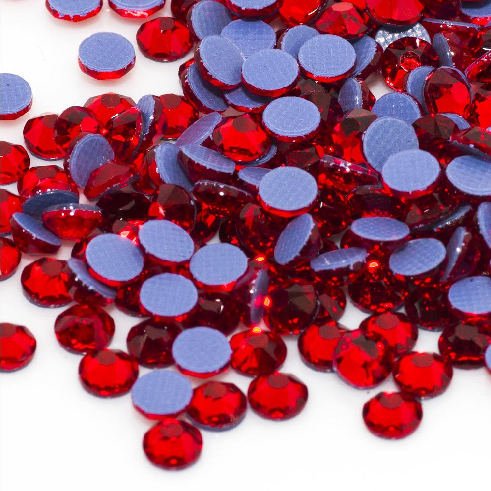 German Glue 12 Facets SS6 SS10 Candy apple Crystal Strass Light Siam Hot Fix Rhinestones for Bow Ties Har Clips Etc