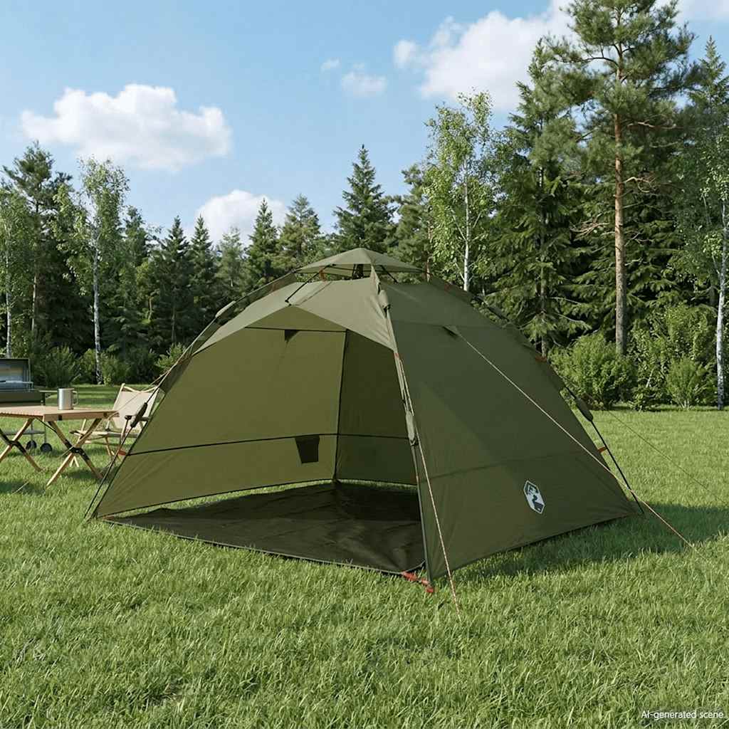 Fishing Tent for 4 Persons Olive Green Quick Release