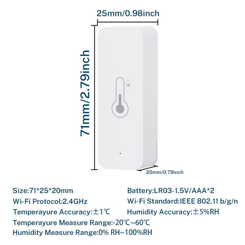 1~4PCS Tuya WiFi Temperature Humidity Sensor Smart Sensor APP Remote Control For Smart Home Support SmartLife Yandex Alexa