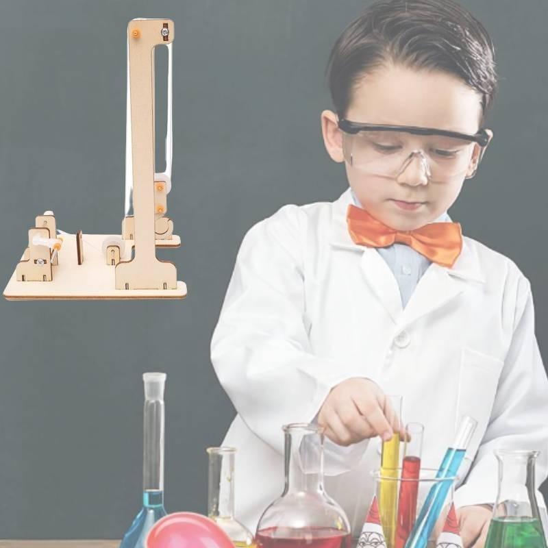 Creative Wooden Diy Hand-cranked Crane Kit For Elementary Students Stem Education