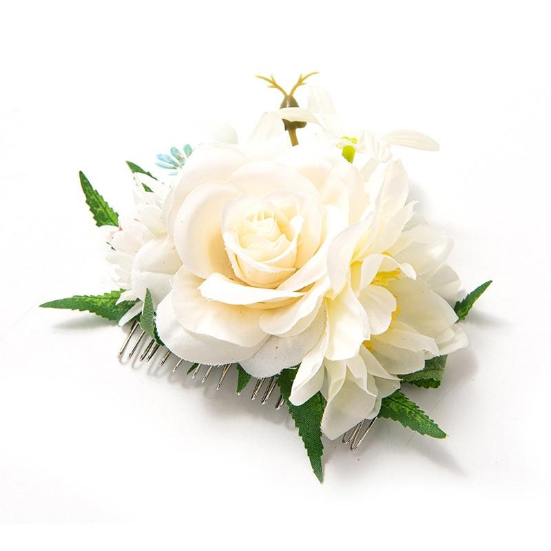 Bohemia Brides Wedding Flower Hair Comb Hairpin Bridesmaid Headdress Hair Combs Hair Accessories For Women Girls Floral Hairpins