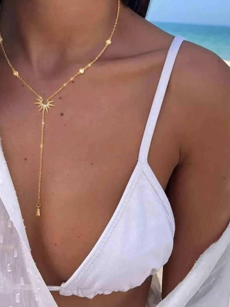 Hot-selling Fashionable Foreign Style Y Chain Fashionable Women Long Tassel Beach Chain Niche Set High-end Necklace Gift