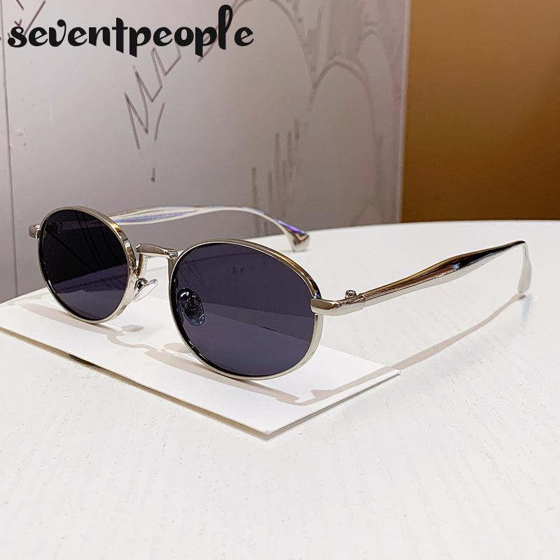 Steampunk Small Frame Oval Sunglasses Women  Luxury Brand Trendy Metal Frame Sun Glasses For Ladies Fashion Shades UV400